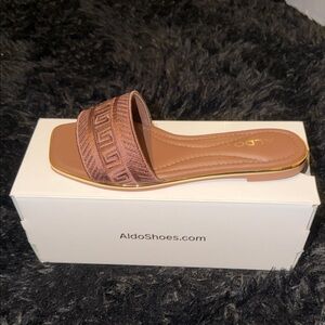 Aldo Women's Elegant Tan Slide Sandals